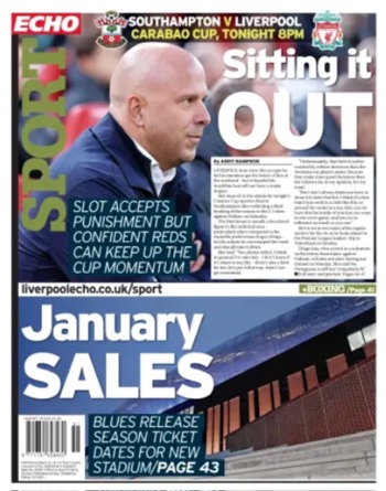 Liverpool Echo Backpage (Before match)