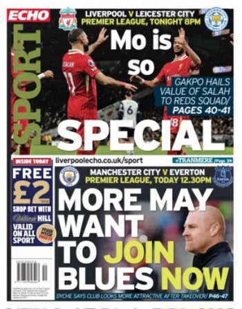 Liverpool Echo Backpage (Before match)