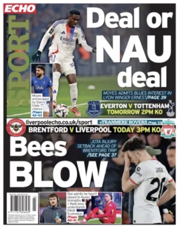 Liverpool Echo Backpage (Before match)