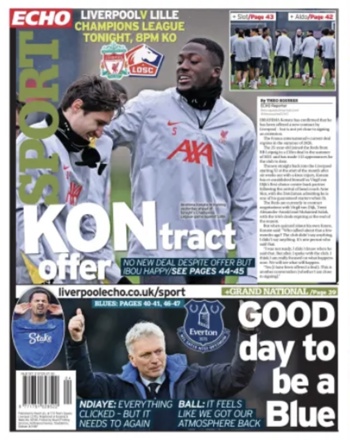 Liverpool Echo Backpage (Before match)