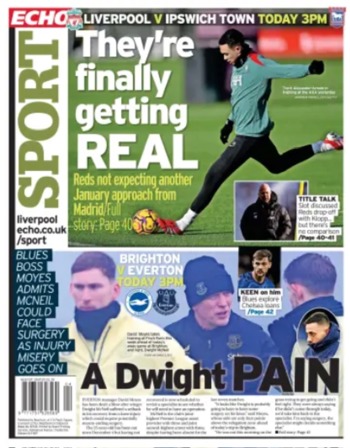 Liverpool Echo Backpage (Before match)