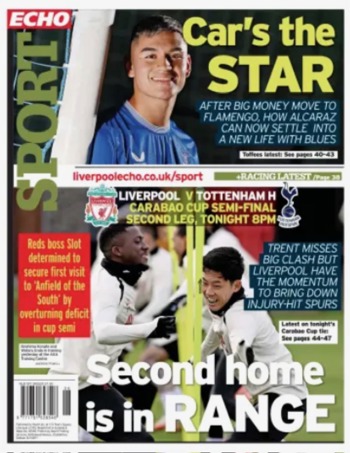 Liverpool Echo Backpage (Before match)