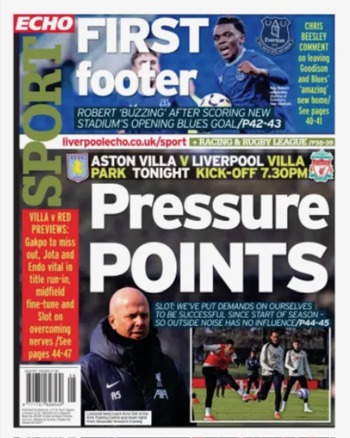 Liverpool Echo Backpage (Before match)