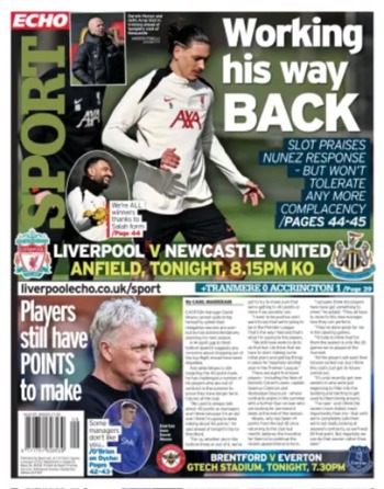 Liverpool Echo Backpage (Before match)