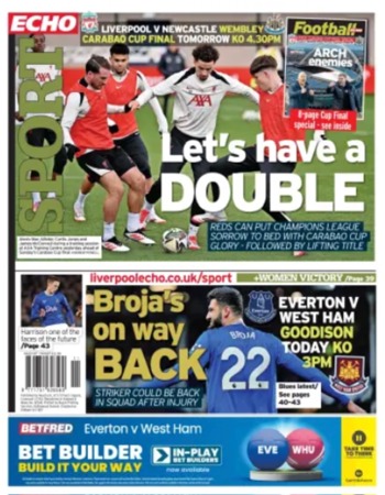 Liverpool Echo Backpage (Before match)