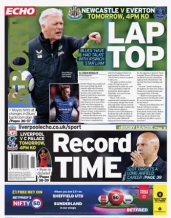 Liverpool Echo Backpage (Before match)