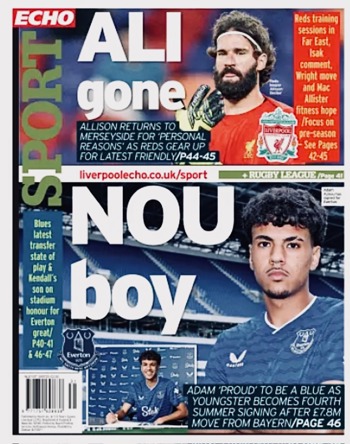 Liverpool Echo Backpage (Before match)