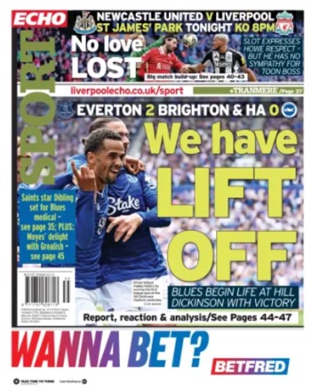 Liverpool Echo Backpage (Before match)