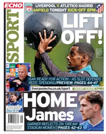 Liverpool Echo Backpage (Before match)