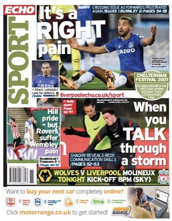 Liverpool Echo Backpage (Before match)