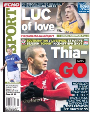 Liverpool Echo Backpage (Before game)