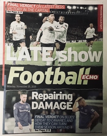 Liverpool Echo Football Frontpage