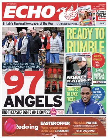Liverpool Echo Frontpage (Before match)