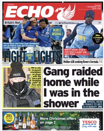 Liverpool Echo Frontpage (Before match)