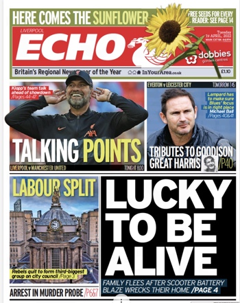 Liverpool Echo Frontpage (Before match)