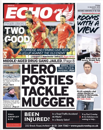 Liverpool Echo Frontpage
