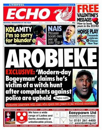 Liverpool Echo Frontpage