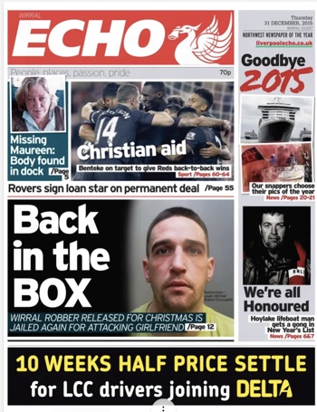 Liverpool Echo Frontpage
