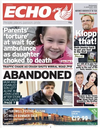 Liverpool Echo Frontpage