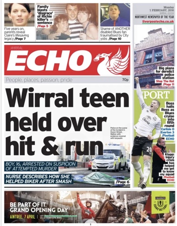 Liverpool Echo Frontpage