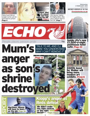 Liverpool Echo Frontpage