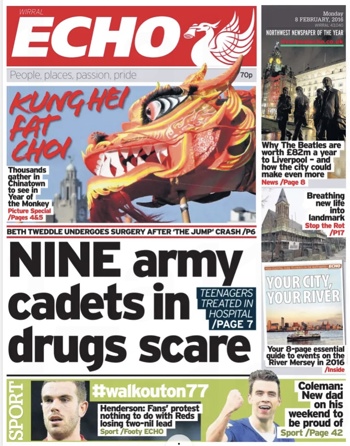 Liverpool Echo Frontpage