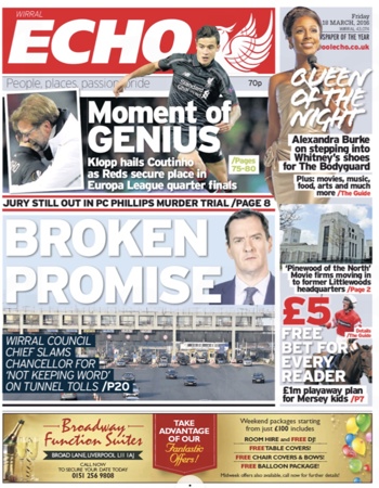 Liverpool Echo Frontpage