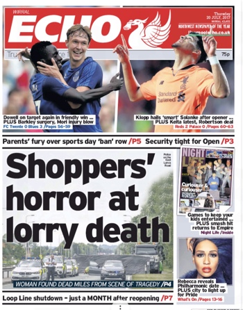 Liverpool Echo Frontpage