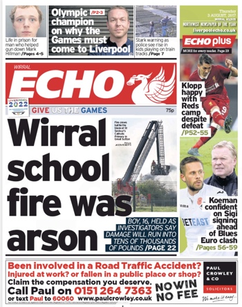 Liverpool Echo Frontpage