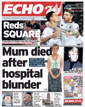 Liverpool Echo Frontpage