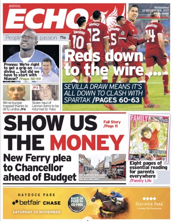 Liverpool Echo Frontpage
