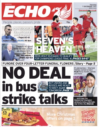 Liverpool Echo Frontpage