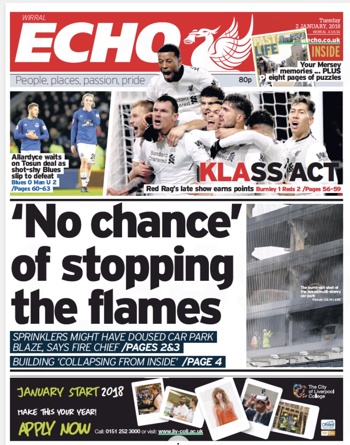 Liverpool Echo Frontpage