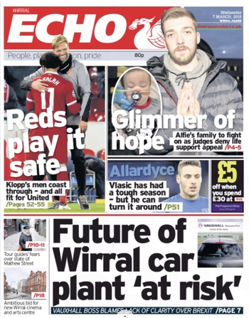 Liverpool Echo Frontpage