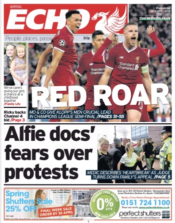 Liverpool Echo Frontpage