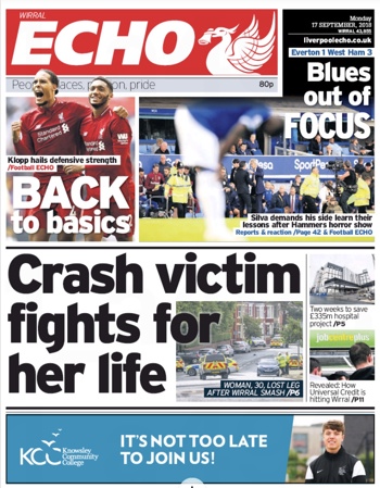 Liverpool Echo Frontpage