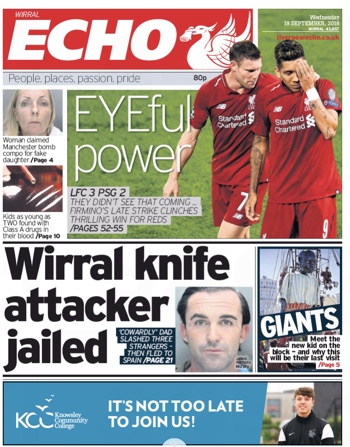 Liverpool Echo Frontpage