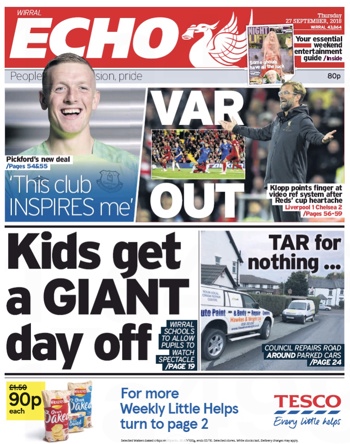 Liverpool Echo Frontpage