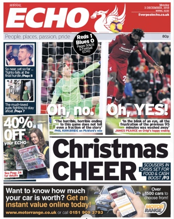 Liverpool Echo frontpage