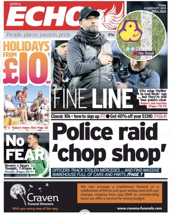 Liverpool Echo Frontpage