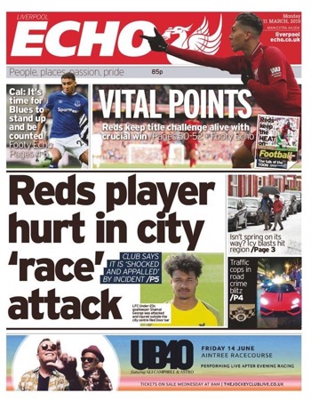 Liverpool Echo Frontpage