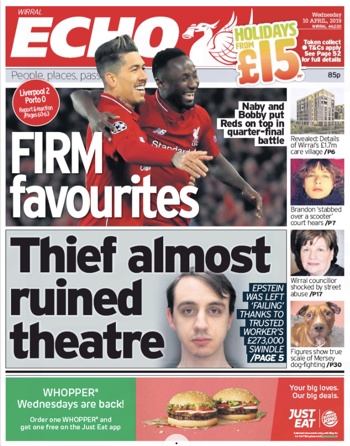 Liverpool Echo Frontpage