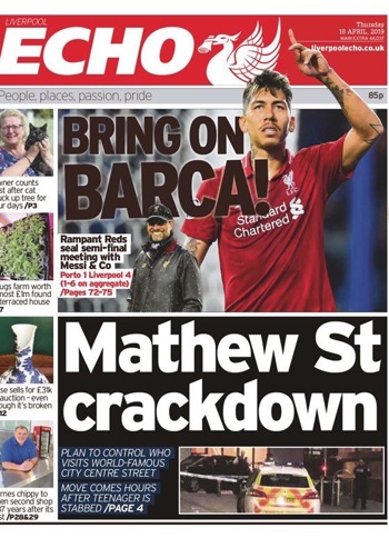 Liverpool Echo Frontpage