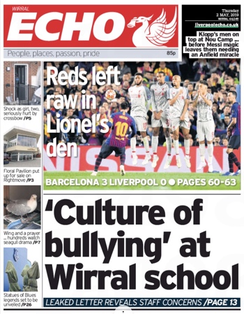 Liverpool Echo Frontpage