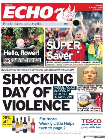 Liverpool Echo Frontpage