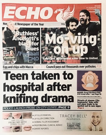 Liverpool Echo Frontpage