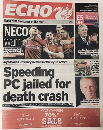 Liverpool Echo Frontpage
