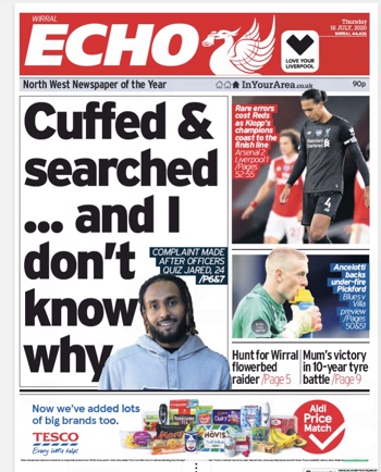 Liverpool Echo Frontpage