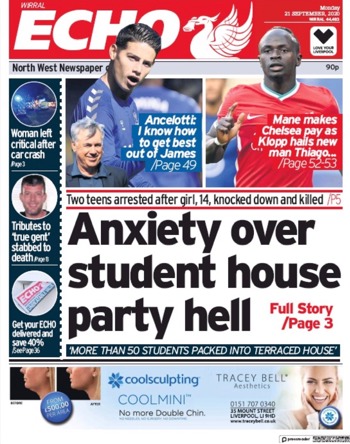 Liverpool Echo Frontpage
