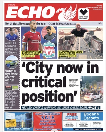 Liverpool Echo Frontpage